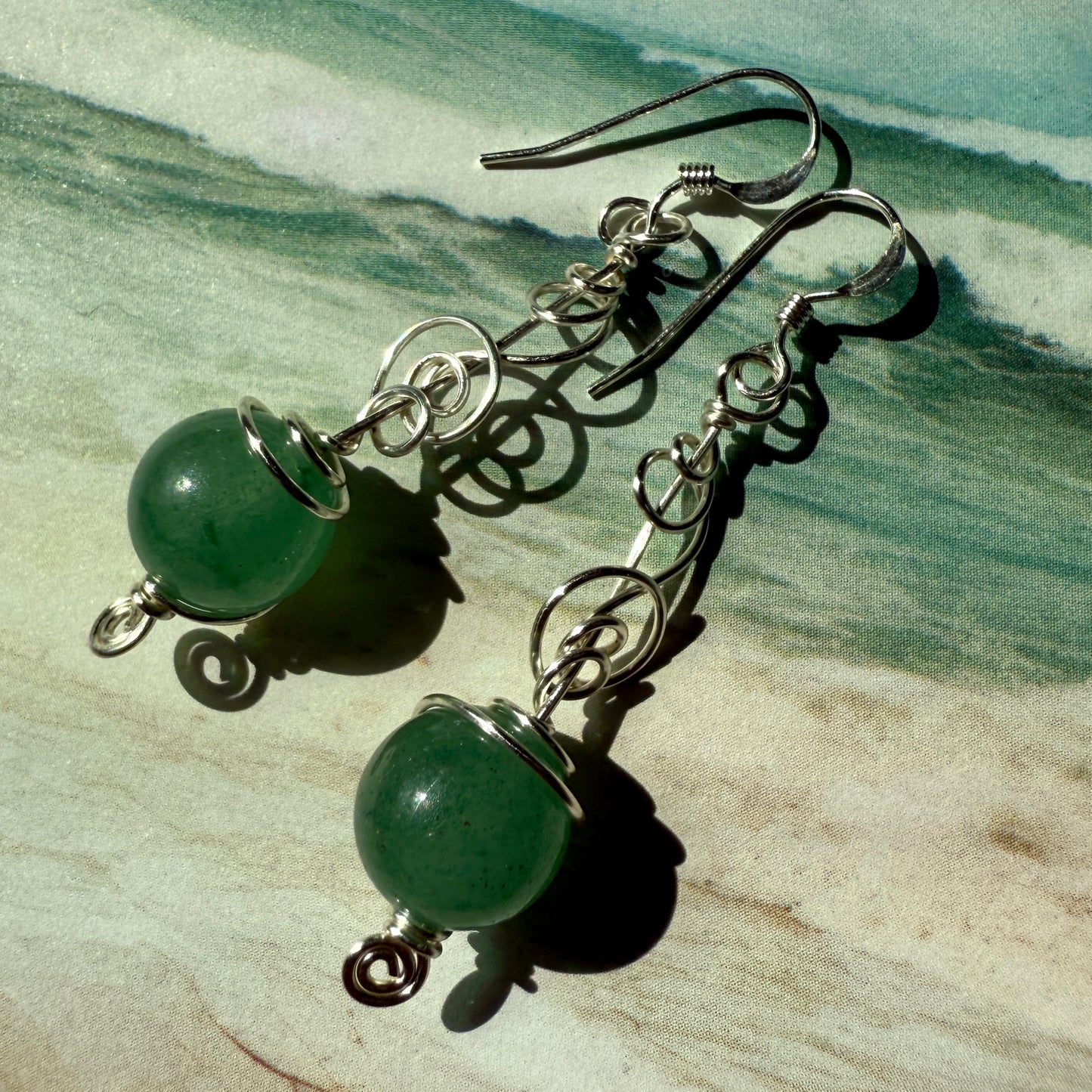 Stillness In The Storm: aventurine earrings