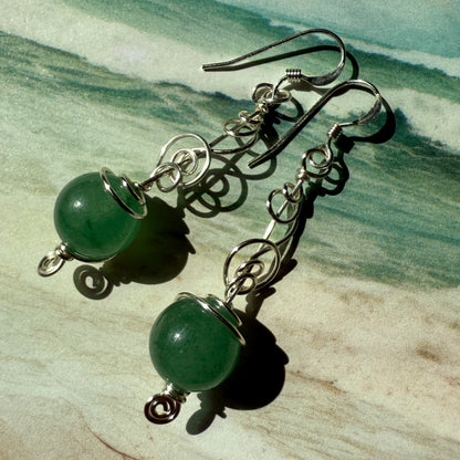 Stillness In The Storm: aventurine earrings