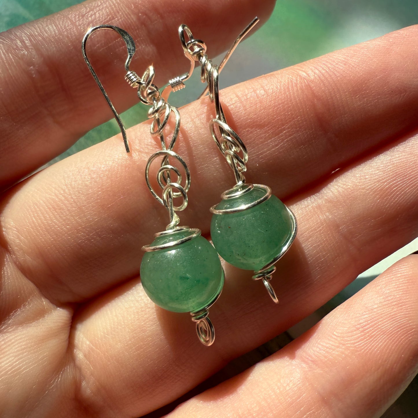Stillness In The Storm: aventurine earrings