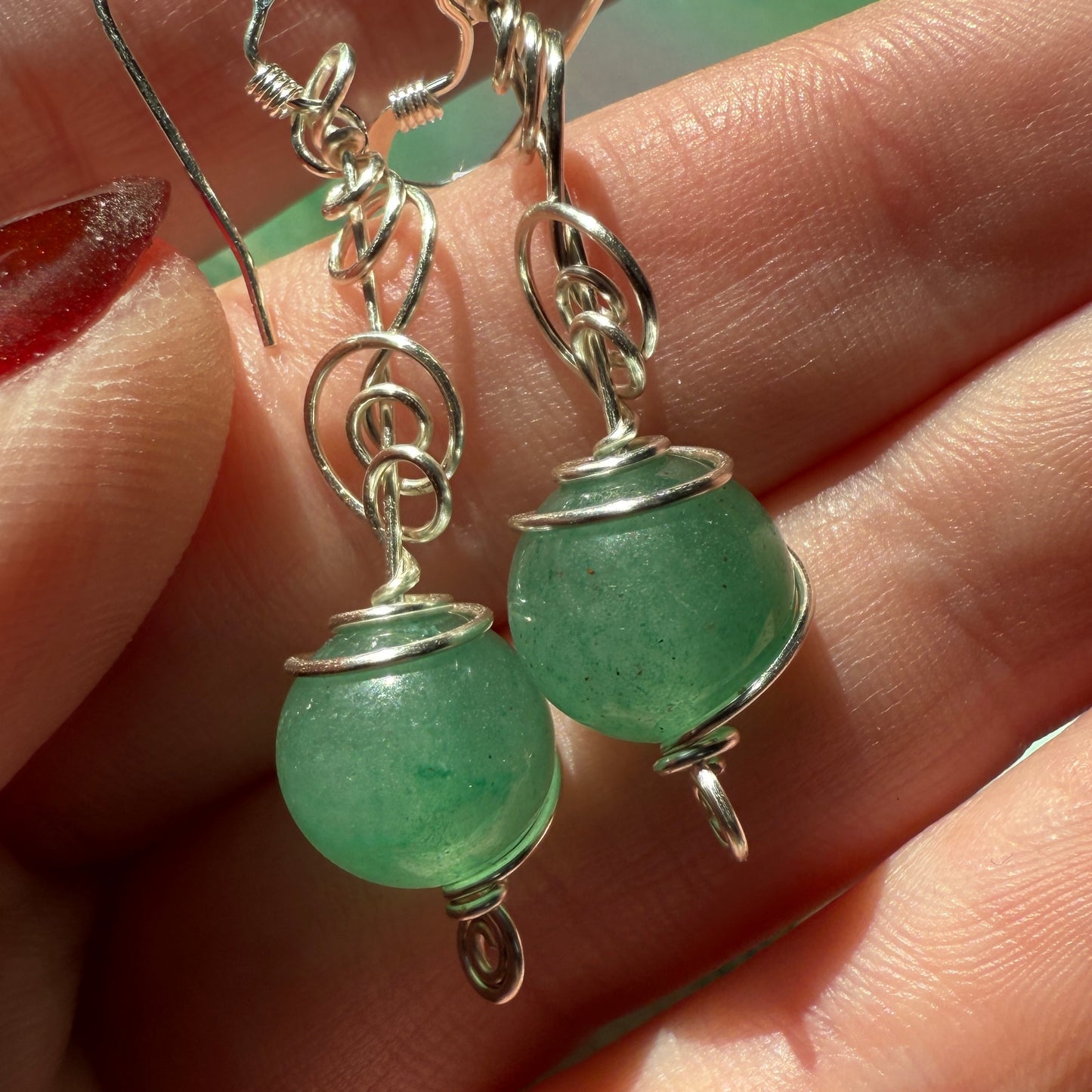Stillness In The Storm: aventurine earrings