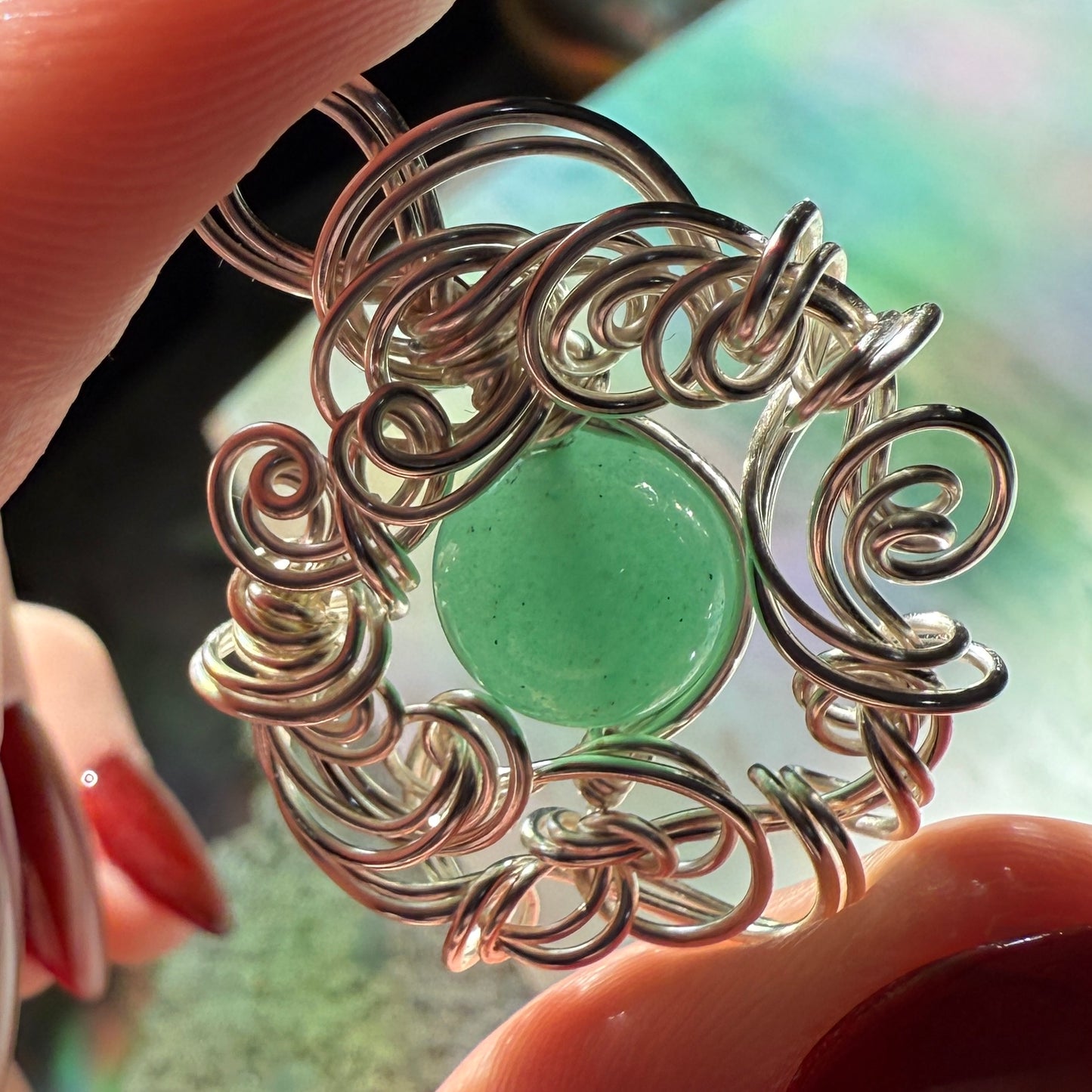 Stillness In The Storm: aventurine pendant