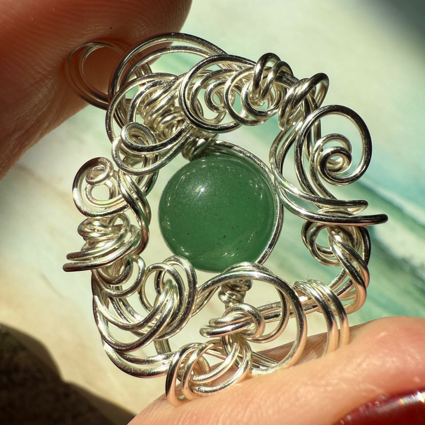 Stillness In The Storm: aventurine pendant