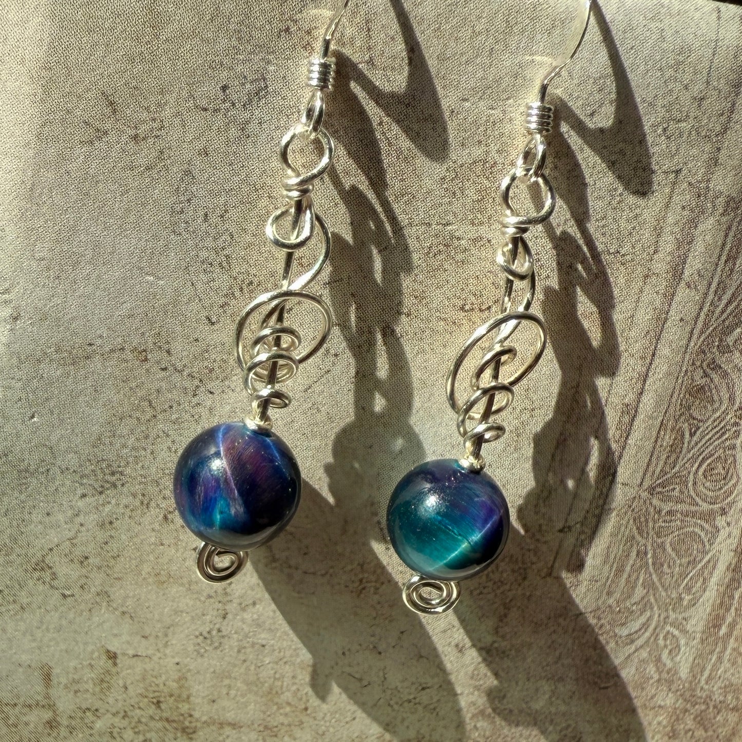 Stillness In The Storm: nebula tigerseye earrings