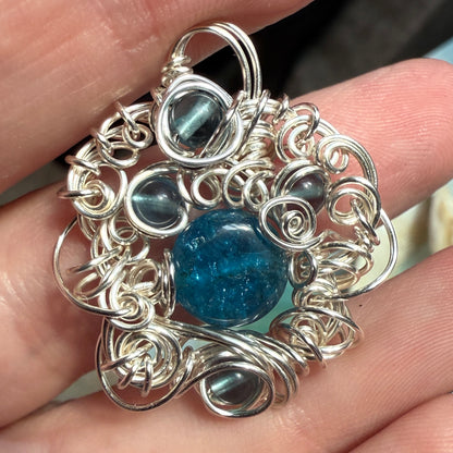on the turning tide -  apatite & fluorite pendant