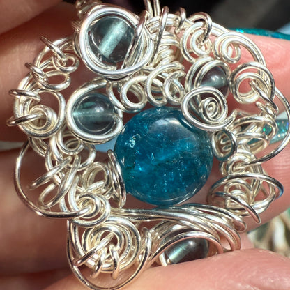 on the turning tide -  apatite & fluorite pendant