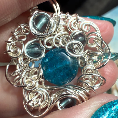 on the turning tide -  apatite & fluorite pendant