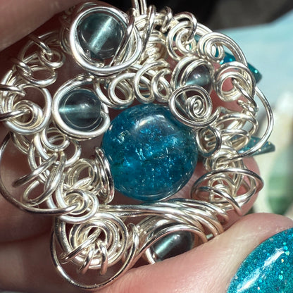 on the turning tide -  apatite & fluorite pendant
