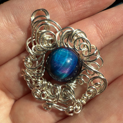 on the turning tide - nebula tigerseye pendant