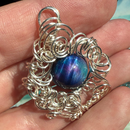 on the turning tide - nebula tigerseye pendant