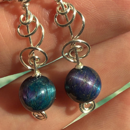 on the turning tide - nebula tigersye earrings