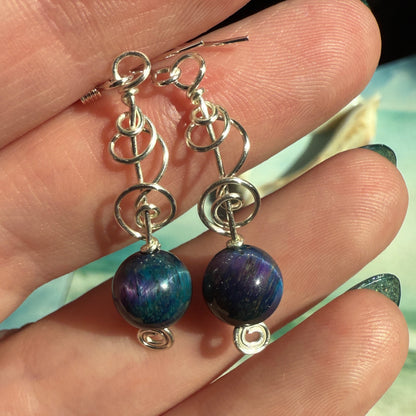 on the turning tide - nebula tigersye earrings