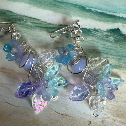 on the turning tide -  purple mermaid garden earrings