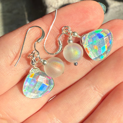 on the turning tide -  moon-glass earrings