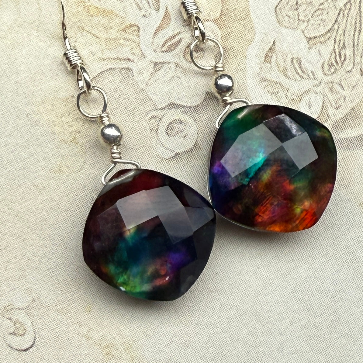 on the turning tide - small rainbow aurora earrings