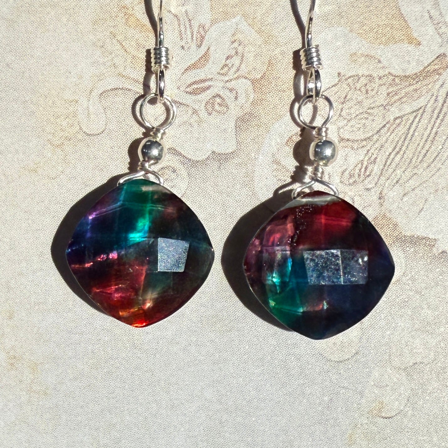 on the turning tide - small rainbow aurora earrings