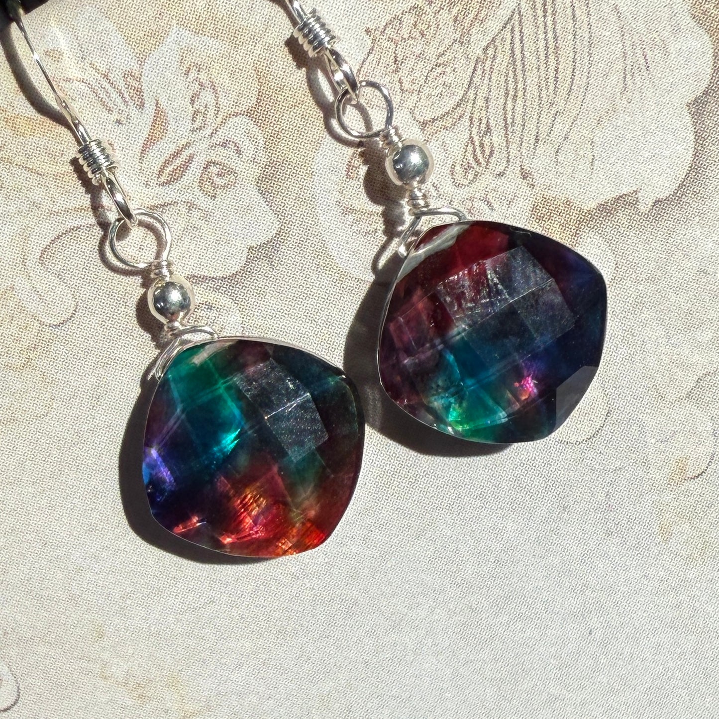 on the turning tide - small rainbow aurora earrings