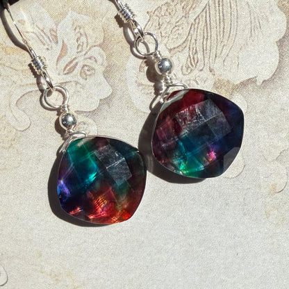 on the turning tide - small rainbow aurora earrings