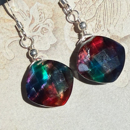 on the turning tide - small rainbow aurora earrings