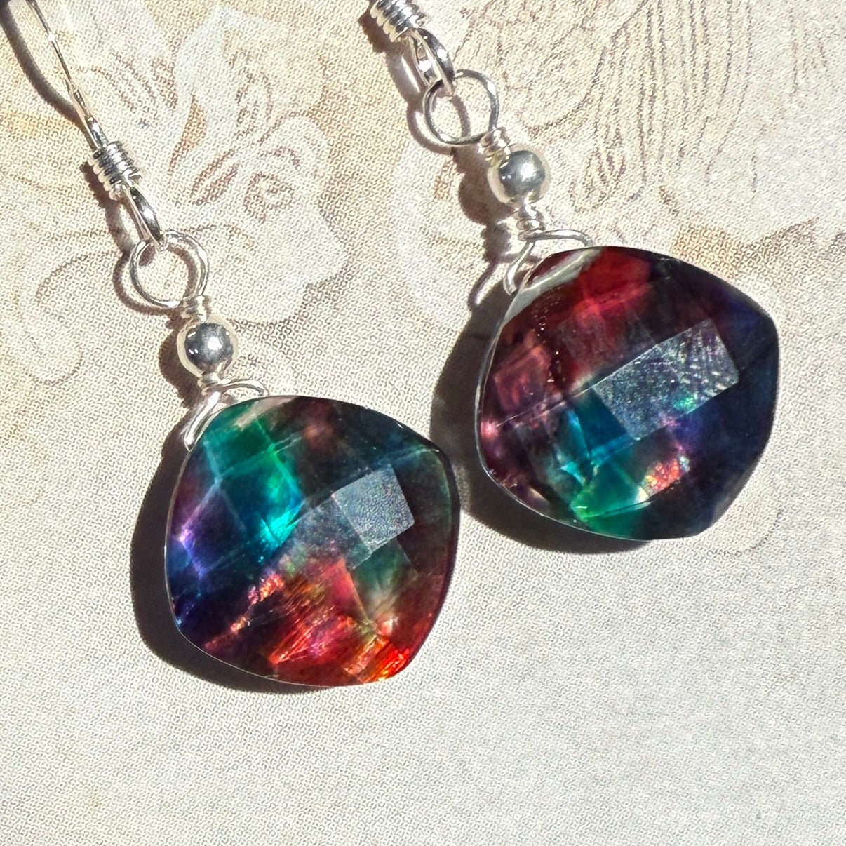 on the turning tide - small rainbow aurora earrings