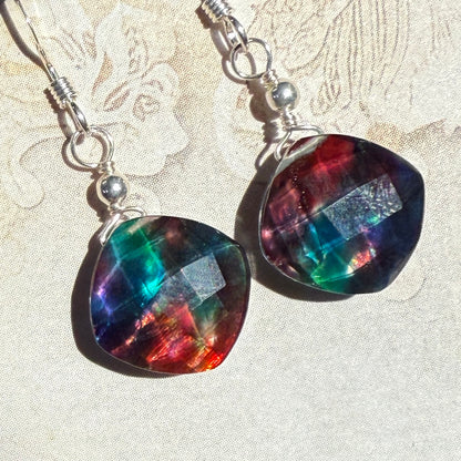 on the turning tide - small rainbow aurora earrings