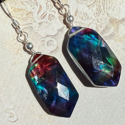 on the turning tide - large rainbow aurora earrings