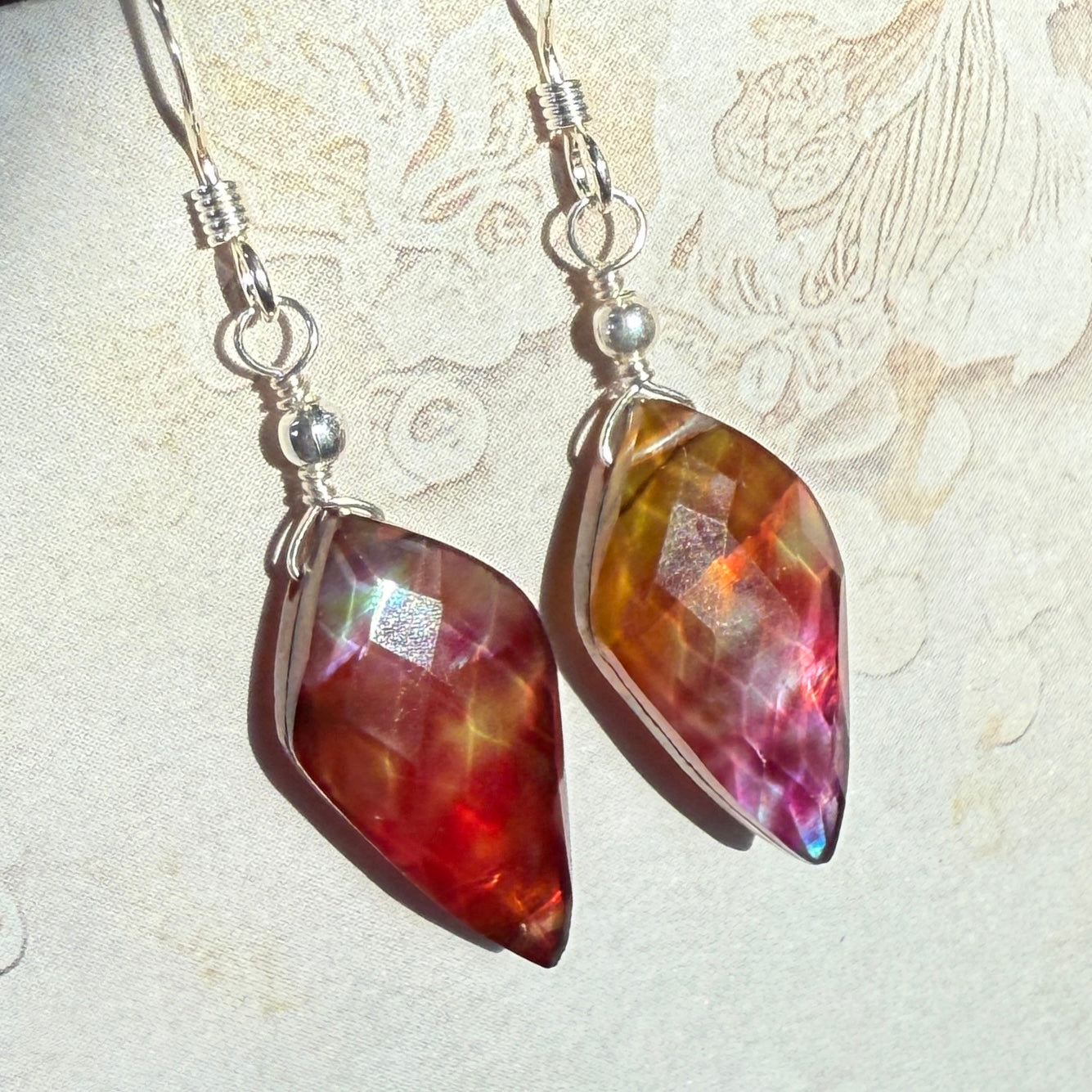 on the turning tide - orange aurora earrings
