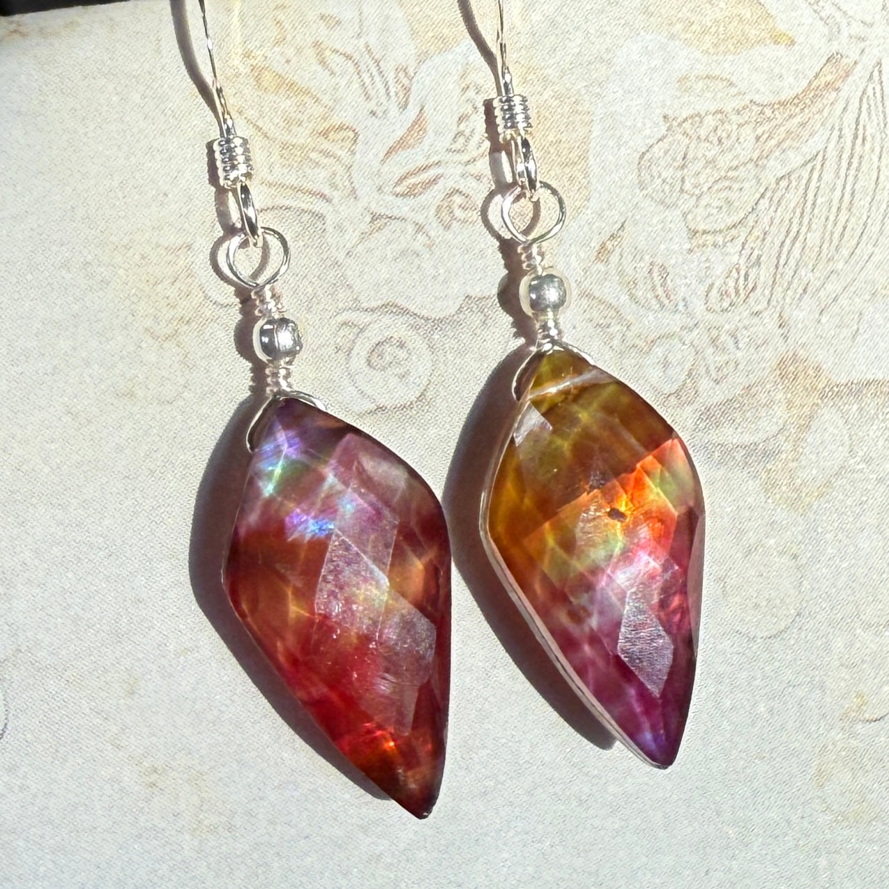 on the turning tide - orange aurora earrings