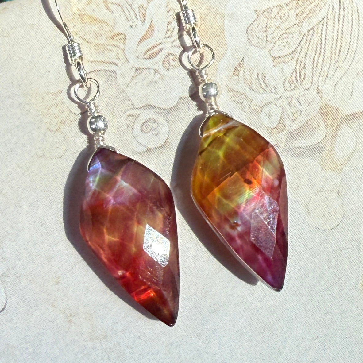 on the turning tide - orange aurora earrings
