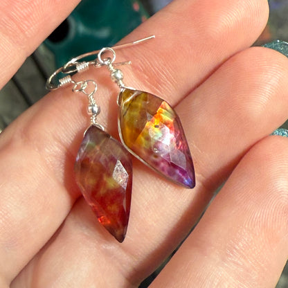 on the turning tide - orange aurora earrings