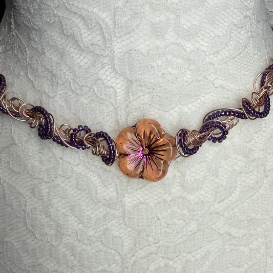 on the turning tide - hibiscus necklace