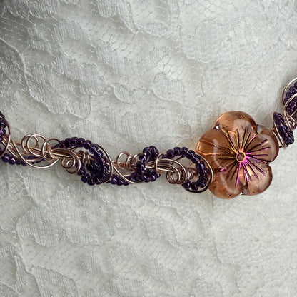 on the turning tide - hibiscus necklace