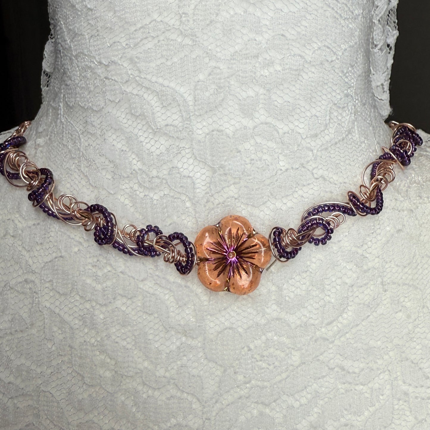 on the turning tide - hibiscus necklace