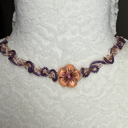 on the turning tide - hibiscus necklace