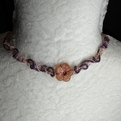 on the turning tide - hibiscus necklace