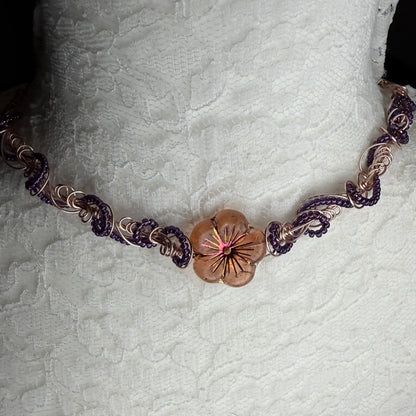 on the turning tide - hibiscus necklace