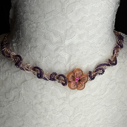 on the turning tide - hibiscus necklace