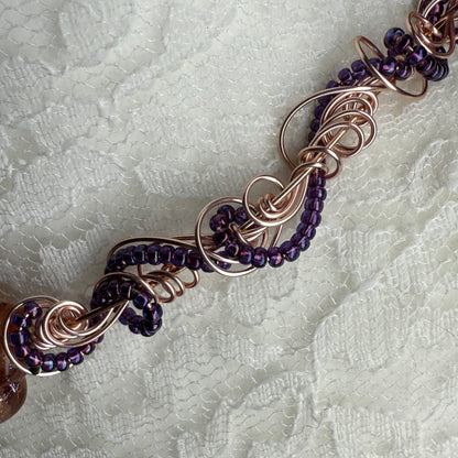 on the turning tide - hibiscus necklace