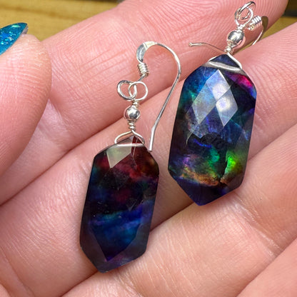 on the turning tide - large rainbow aurora earrings