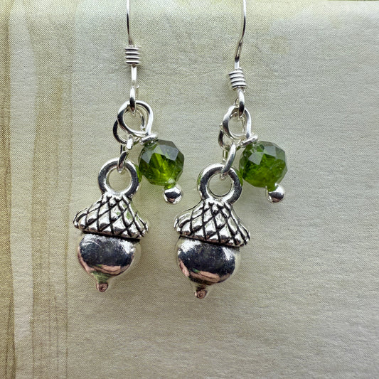 in the waiting woods - acorn earrings with chrome diopside