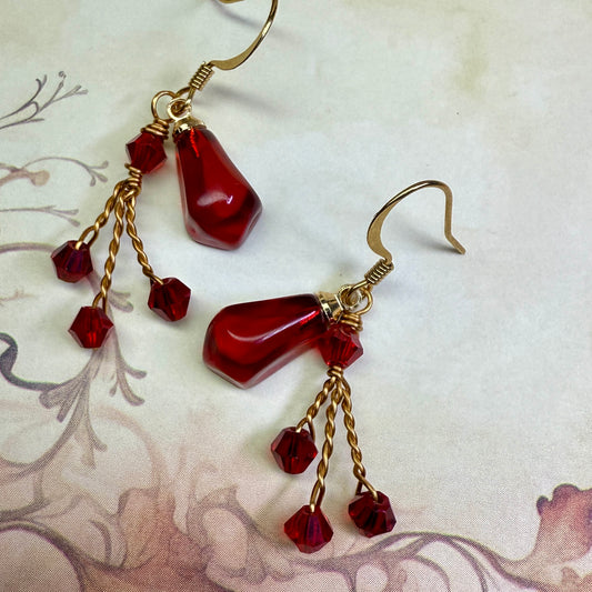 in the waiting woods - pomegranate earrings