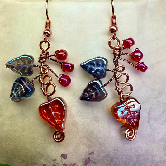 in the waiting woods - leaf & vine earrings