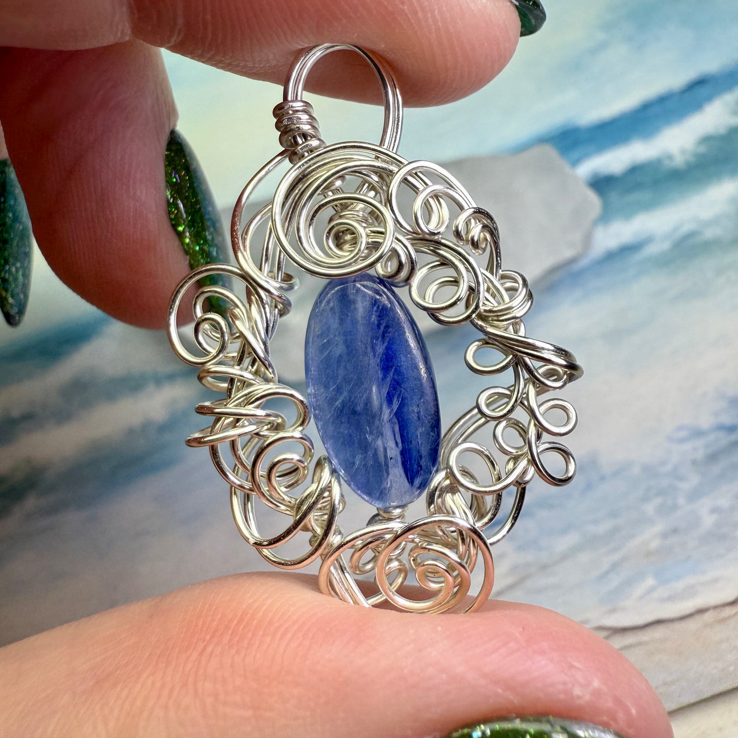 on the turning tide - kyanite pendant