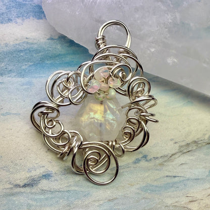 on the turning tide - moonstone & opal pendant