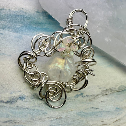 on the turning tide - moonstone & opal pendant