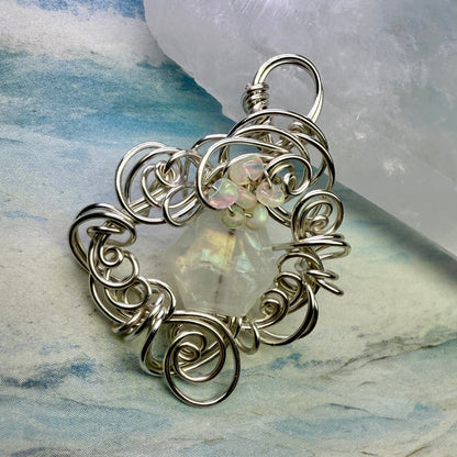 on the turning tide - moonstone & opal pendant