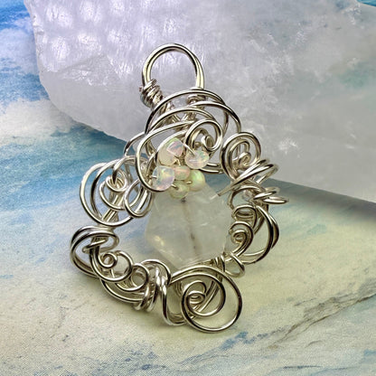 on the turning tide - moonstone & opal pendant