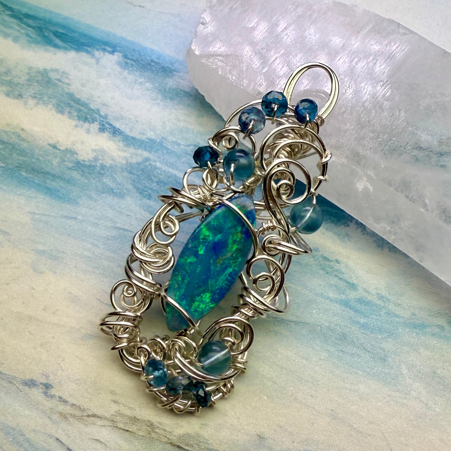 on the turning tide - opal pendant