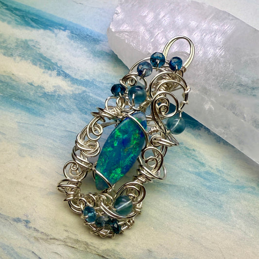 on the turning tide - opal pendant