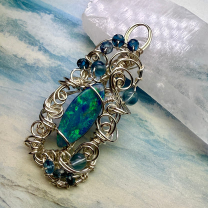 on the turning tide - opal pendant