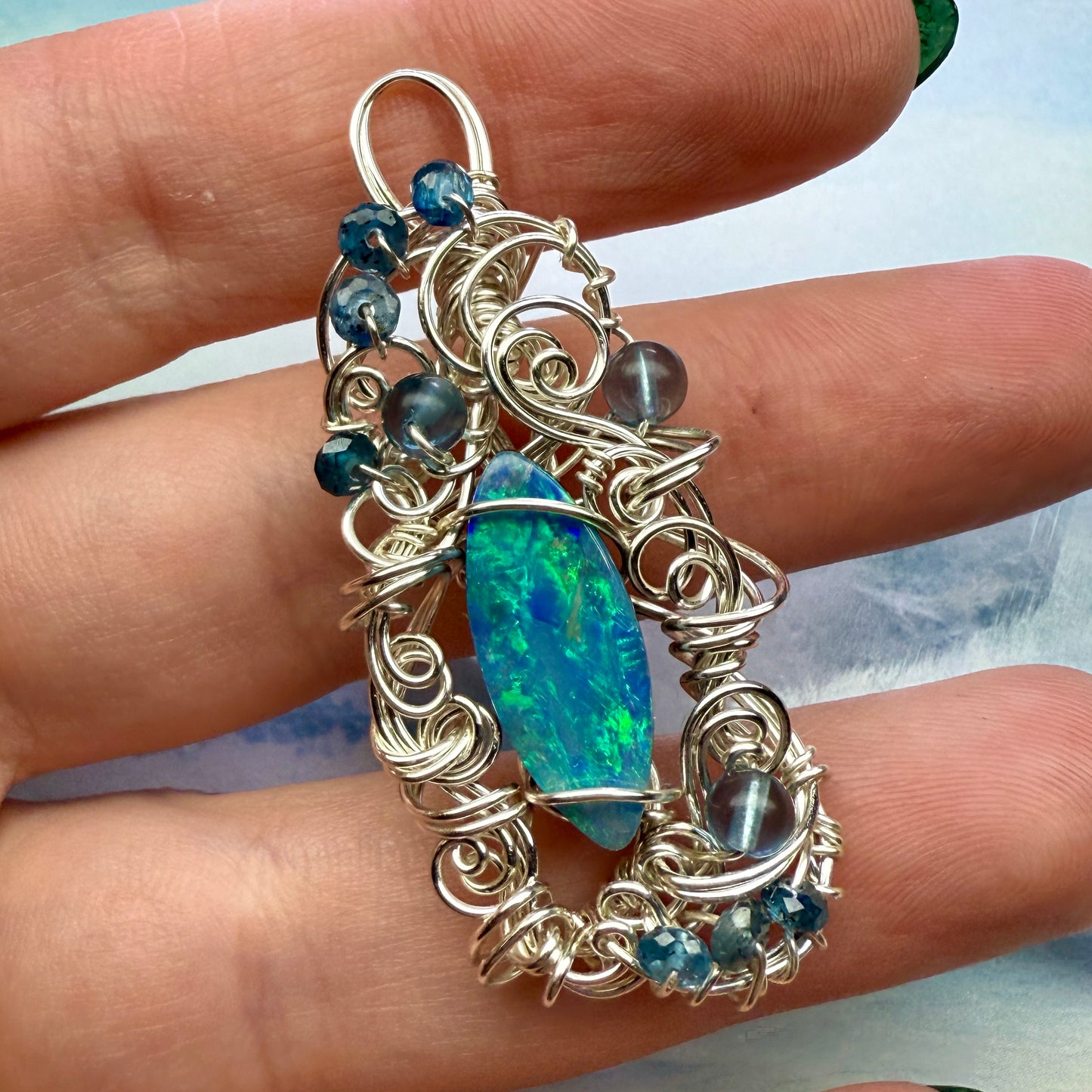 on the turning tide - opal pendant